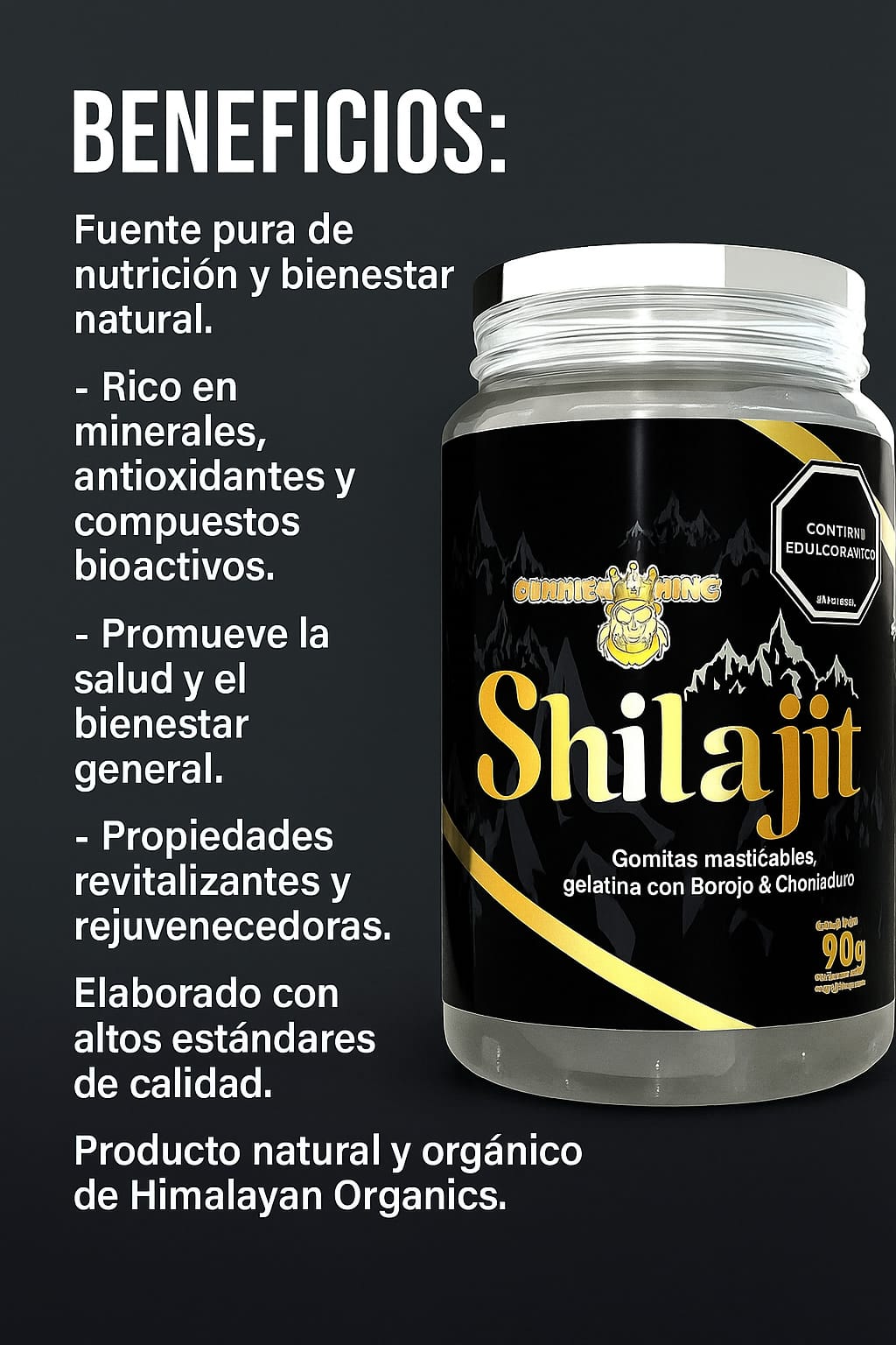 🏔️ Shilajit Gummies - Envase por 30 Und  - Energía Natural, Potencia y Vitalidad en Cada Gummy.