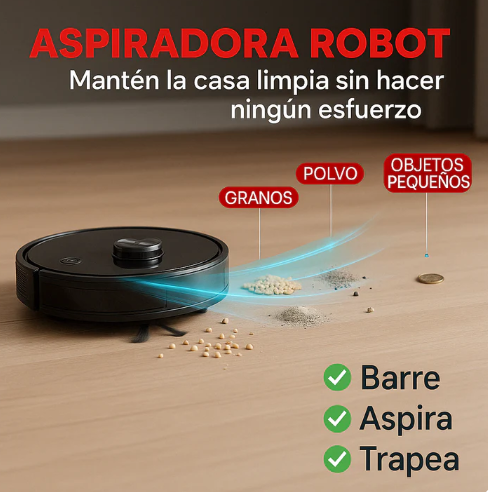 🚀 Robot Aspirador 3 en 1 – Manten tu casa limpia sin esfuerzo