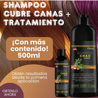 🚨 ¡SE ACABARON LAS CANAS! 🚨 Champú Chao Canas Tratmiento resultados al instante.
